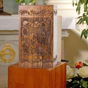 Premium Handcrafted Luxury Modern Small Wooden Urn <b>Box</b> Elegant Durable Rectangle Biodegradable Eco-Friendly Pet <b>Memorial</b> - Product Image 6