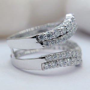 Bague de fiançailles et de mariage solitaire pour femme, diamant rond VVS cultivé en laboratoire, or blanc, plaqué or 9K/18K certifié, tendance - Product Image 4