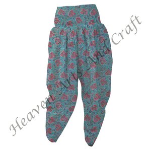 Luxury Hand Block Print Cotton Pajama Floral Traditional Block Prints Handcrafted Sleepwear Patiala Pants Hot Selling Women's - Product Image 4