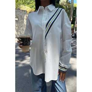 Camisa Casual Oversize de Popelina 3436 con Detalle de Banda - Product Image 3