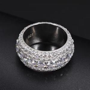 สีขาว Moissanite แหวนเพชรแหวนเงินสเตอร์ลิงที่สวยงามแหวนที่กําหนดเองเครื่องประดับฮิปฮอปสําหรับผู้ชายและผู้หญิงของขวัญสําหรับเธอ - Product Image 3