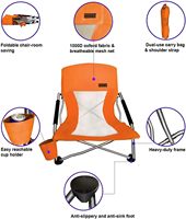 Chaise de plage pliable portable en acier inoxydable moderne avec porte-gobelet pour adultes et enfants, idéale pour les concerts en plein air et les bateaux