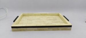 Plateau de service en bois Plateau de service décoratif pour petit déjeuner au lit, déjeuner, plateau de serveur de dîner - Product Image 3