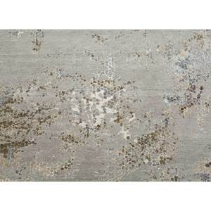 Alfombra Kavi Gris y Negra Anudada a Mano de Lana y Seda de Bambú con Patrón Abstracto Srb(713) para Uso Doméstico - Product Image 3