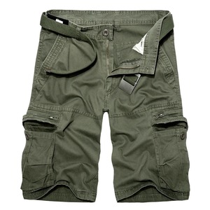 2024 verano hombres caqui Cargo Shorts hombres Casual rodilla longitud pantalones cortos Hombre Multi bolsillo algodón recto pantalones cortos - Product Image 3