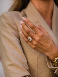 Bague de fiançailles Moissanite coupe ovale 12x8mm | Bague solitaire en or ou en argent | Anniversaire de mariage de mariée bijoux fins OEM - Product Image 3