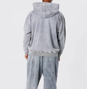 Meilleure qualité hommes 300gsm poids acide lavage sweats à capuche Slim Fit décontracté avant Logo hiver à capuche conception personnalisée direct Pakistan - Product Image 6