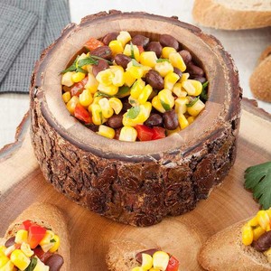 Bol en bois d'acacia fabriqué à la main avec écorce de haute qualité de qualité alimentaire conception personnalisée bol polyvalent solide collations aux fruits secs servant - Product Image 3