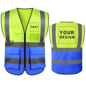 LOGO personnalisé gilet de sécurité avec poches et fermeture éclair haute visibilité construction vêtements de travail vêtements de travail - Product Image 6