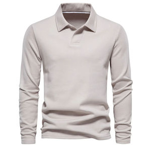 Pure Cotton <b>Long</b>-<b>sleeved</b> Polo-<b>shirt</b> for <b>Men</b> Spring and Summer High-end Polo <b>Shirt</b> <b>Men</b> Solid <b>Casual</b> Cotton Polo-<b>Shirt</b> - Product Image 2