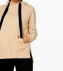 Pulls surdimensionnés en polaire de haute technologie Baggy coupe ample Boxy sweat à capuche court uni vierge solide 3d broderie sweats à capuche personnalisés - Product Image 3