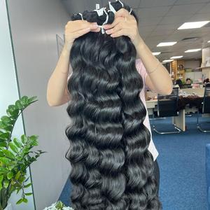 Natural ondulado-Super doble dibujado virgen cutícula alineado crudo vietnamita extensiones de cabello humano - Product Image 1