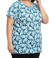 Camiseta de Manga Corta con Cuello en V de Jersey de Poliéster/Algodón Ecológico de Alta Calidad para Mujer, con Encaje de Dibujos Animados, Talla Grande, Informal, Marca Personalizada