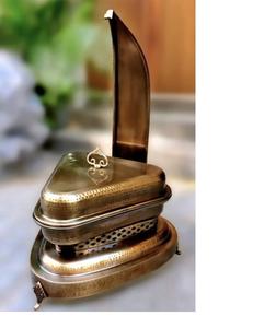 Vintage Brass Chafing Dish with Hammered Finish & Stand Hotel & Catering Events Decorative <b>Food</b> Warmer Warming Holding Equipment - Product Image 5