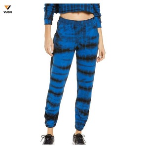 กางเกงวิ่งขนแกะผ้าฝ้ายพิมพ์ลายมัดย้อมสำหรับผู้หญิงกางเกงโอเวอร์ไซส์เอวยางยืดโลโก้ออกแบบได้ตามต้องการ - Product Image 1