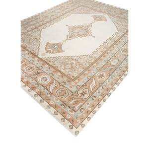 พรมขนสัตว์ถักมือสีเบจและสีน้ำตาลลายเหรียญขนาดใหญ่สำหรับตกแต่งห้องนั่งเล่นสำหรับวัยรุ่น-SKWL-369 - Product Image 2