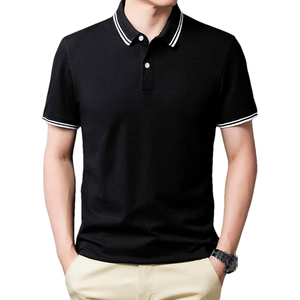 Nueva Camiseta de Moda para Hombre, Tejida, 100% Algodón, Manga Corta, Cierre de Botones, Color Sólido, Informal, Envío Directo desde BD - Product Image 2