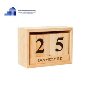 Top Produit Vente en gros Cadeau de bureau Calendrier en bois gravé Calendrier en bois pour espace de travail du fabricant direct du Vietnam - Product Image 6