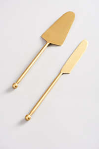 Hot Selling Metal Gold Cake and Server Set For Restaurant Hotel Wedding in Wholesale Price - Product Image 3