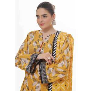Conjunto de 3 piezas sin coser de Khaddar estampado, estilo Salwar Kameez pakistaní, de algodón, para festivales y ropa étnica - WNS-42130 - Product Image 2