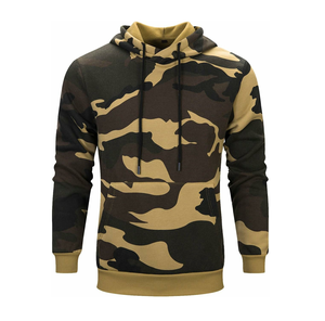 Sudadera con capucha de camuflaje cálida de invierno de alta calidad para hombre 100% forro polar de algodón transpirable patrón sólido con logotipo bordado en la parte delantera - Product Image 2
