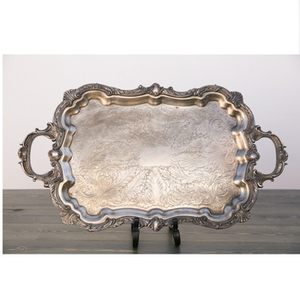 Plateau de nourriture en aluminium fait à la main le plus vendu conception en relief plateau à Dessert de grande taille idéal pour les événements de mariage et les fournitures de fêtes - Product Image 4