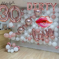 Hstyle DIRTY 30 tout nouveau produit lettre ballons avec lèvres rouges ballon 30e élégant anniversaire décorations fête fournitures Kit
