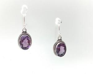 925 argent Sterling améthyste pierres précieuses boucles d'oreilles bijoux à la main argent Boho Style boucles d'oreilles bijoux pour femmes cadeau de mariage femme - Product Image 1