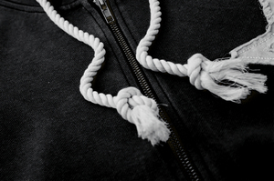 Pakistan fabricant fait imprimé conçu hommes en détresse à capuche à manches longues poche Style hommes en détresse à capuche - Product Image 5