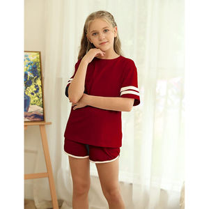 เสื้อผ้าเด็กผู้หญิงชุดเสื้อยืดแขนสั้น2ชิ้นชุดฤดูร้อนของเด็กผู้หญิงกางเกงขาสั้นนักขี่จักรยานและเสื้อยืด2022 - Product Image 2
