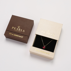 Caja de Joyería de Papel Rosa de Lujo Personalizable con Cajón para Anillos y Collares - Caja de Regalo de Papel Rosa de Lujo Personalizada - Product Image 2