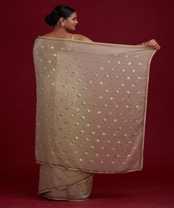 Saree muy hermoso desgaste de fiesta mujer desgaste Sari con pieza de blusa adultos indios India y Pakistán limpieza en seco, soporte de lavado a máquina alfanumero - Product Image 2