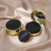 Boîte à poudre compacte vide en or noir 5g, boîte à coussin d'air, boîte à crème BB, boîte à fond de teint liquide avec miroir, éponge