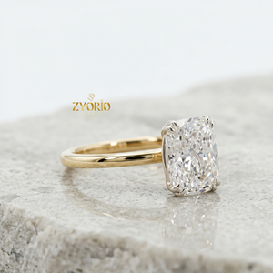 แหวนหมั้นทองคำ 18K ทรงคุชชั่นคัทแบบเม็ดเดี่ยว - Product Image 2