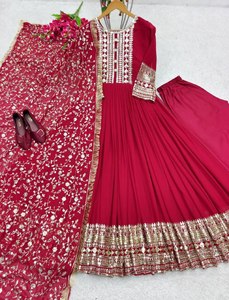 Robe longue indienne et pakistanaise traditionnelle pour femme, brodée de sequins et de zari, séchage rapide, haute qualité, par Tennecy - Product Image 6