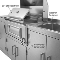 Villa Courtyard 304 Acier Inoxydable ISO 9001 Anti-rouille Couleurs Froides Cuisine Extérieure Modulaire BBQ Abri de Cuisine 2026-2027 Vente Chaude