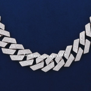 Nuevo estilo 925 Plata 24mm collar de cadena cubana redonda Iced Out Hip Hop joyería cadena de eslabones cubanos moissanite joyería - Product Image 4