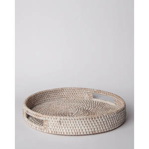 Plateau de service en bois moderne fait main Plateau décoratif en osier pour la nourriture pour servir et présenter - Product Image 6