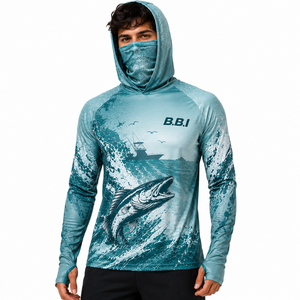 Chemise de pêche à capuche pour homme, manches longues, impression personnalisée, écologique, légère, respirante, séchage rapide, antibactérienne, protection UV - Product Image 4