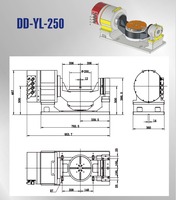 Accessoires pour machines-outils Table rotative de berceau à came d'indexation inclinable à 5 axes de diamètre de 250mm pour tour CNC