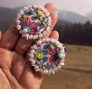 Pendientes de aro con pájaro bordado a mano, pendientes personalizados con múltiples cuentas, joyería festiva para mujer al mejor precio, pendientes con cuentas. - Product Image 4