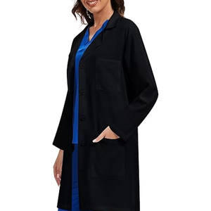 Nouvelle blouse de laboratoire unisexe à manches longues, uniforme médical, blouse de laboratoire pour technicien hospitalier, pharmacie, clinique, blouse noire pour infirmière - Product Image 3