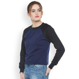 Sweat-shirt pour femme en molleton 100% coton, col rond, uni, broderie de logo personnalisée, doublure d'hiver, respirant, mode personnalisée, prix bas - Product Image 4