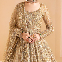 Tissu Georgette de Luxe pour Tenues de Soirée avec Broderies Elaborées et Dupatta à Broderies Fantaisie pour Mariages et Fêtes