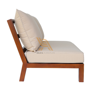 Chaise longue imperméable et résistante aux UV en bois de teck massif pour l'esthétique et la durabilité pour la décoration de meubles de maison - Product Image 3