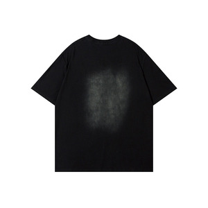 T-shirt épais de haute qualité 100% coton à col rond et à épaules tombantes avec motif solide délavé avec logo personnalisable - Product Image 6