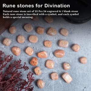 Juego de Runas de cristal-Juego de Runas de piedra lunar de melocotón de cristal curativo natural-Proveedor de juego de Runas de piedra lunar de melocotón para productos metafísicos - Product Image 4