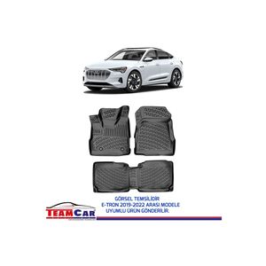 3D Black <b>Rubber</b> Car Floor <b>Mats</b> for Audi E-Tron 2019-2022 - Product Image 1