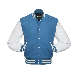 Veste universitaire pour homme de qualité supérieure, sur mesure, en tissu de laine, manches en cuir, logo brodé, veste de baseball universitaire, vente en gros - Product Image 6