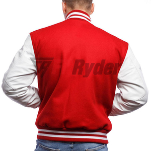 Veste universitaire d'hiver à séchage rapide pour hommes, col montant, patchs en chenille, bouton de décoration, design réversible, vente à chaud - Product Image 4